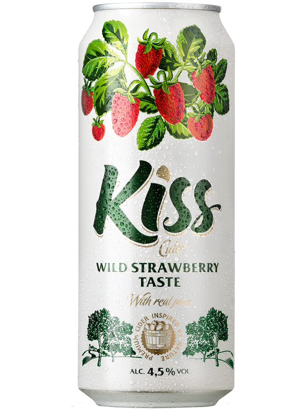 Cider Kiss Wild strawberry taste 500ml, 4.5% Alc, 24 per box