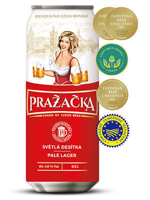 Beer Lager RED Prazacka 4% Can 500ml