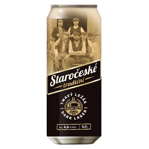 Picture of Beer Dark Lager Staroceske 4.8%, 500ml, 24 cans per case