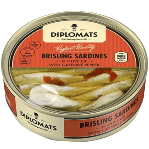 Picture of Sardines in Olive Oil with Cayenne Pepper Diplomats 160g, 48 cans per case