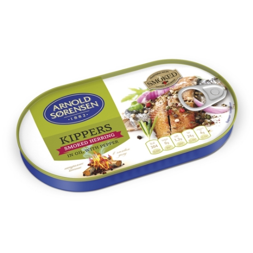 Picture of Kippers in Oil with Pepper Arnold Sorensen 110g, 60 cans per case