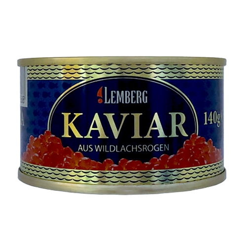Case of 18 x 140g Lemberg Pink Salmon Caviar tins – wholesale NZ