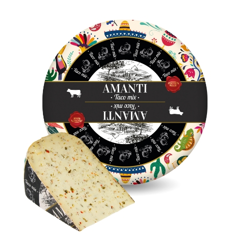Amanti Taco Flavour Cheese 100g – Dutch cheese with visible taco spices