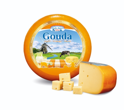 Gouda Cheese 48% Fat by Daily Dairy – semi-hard yellow cheese block