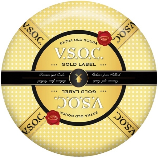 Aged Gouda VSOC Gold Label Cheese from Daily Dairy with golden rind and firm texture