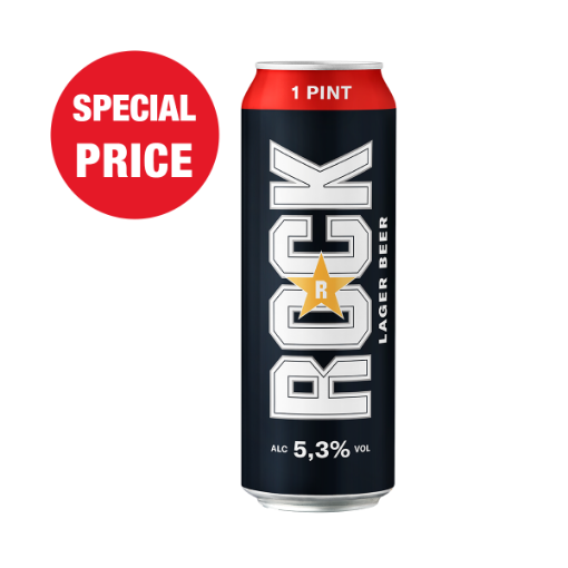 Picture of Beer Rock Lager 5.3% Can 568ml, 24 cans per case