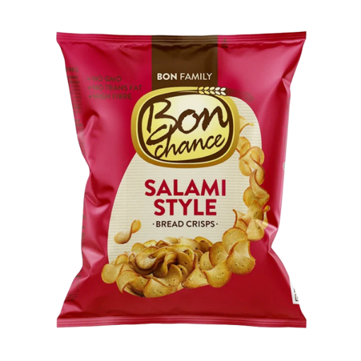 Bon Chance Salami Style Bread Crisps 60g bag, ideal for beer, QLL New Zealand.