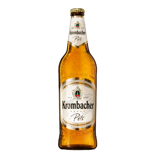 Krombacher Pilsner 4.8% 660ml glass bottle showing the signature label.