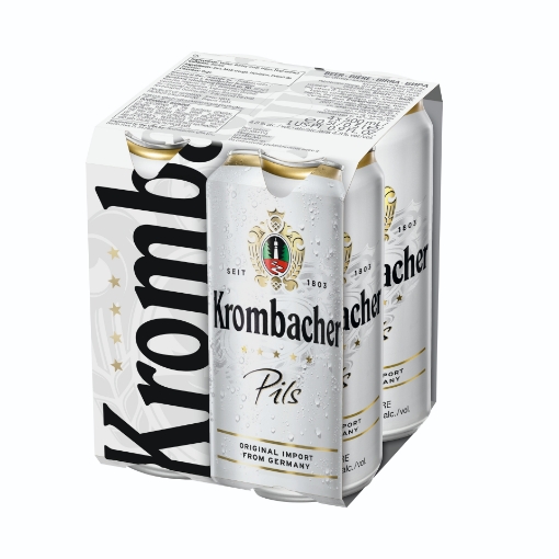 Krombacher Pilsner Beer 4.8% 4-pack 500ml Cans – Wholesale German Beer NZ