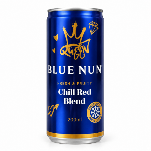 Picture of Wine Sparkling Red Frizzante Blue Nun 10% Can 200ml, 12 cans per case